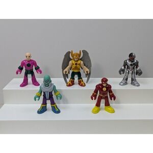 Imaginext DC Super Friends Lot Figures Hawkman Flash Cyborg Lex Luthor Brainiac